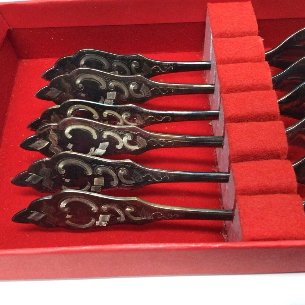 Kochberg Bestecke Hartglanz Silverplate Appetizer Mini Forks In Box Silber 90g